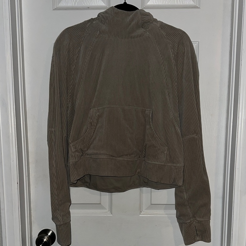 Lululemon Athletica Tan Cropped Scuba Hoodie